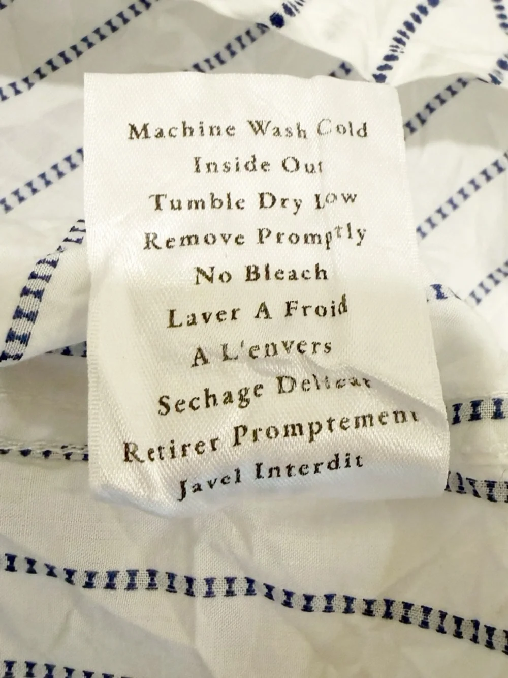 Frank & Eileen Barry Style Button-Up Blue Dotted Stripe Top - Picture 6 of 8